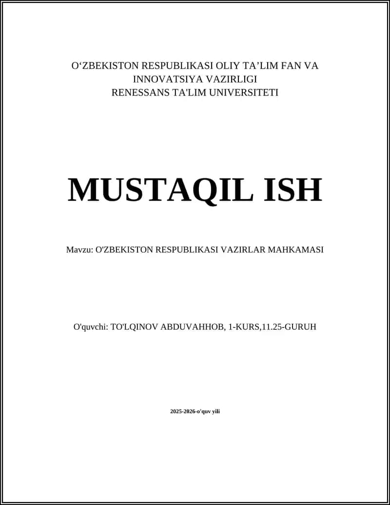 Oʻzbekiston Respublikasi Vazirlar Mahkamasi 1