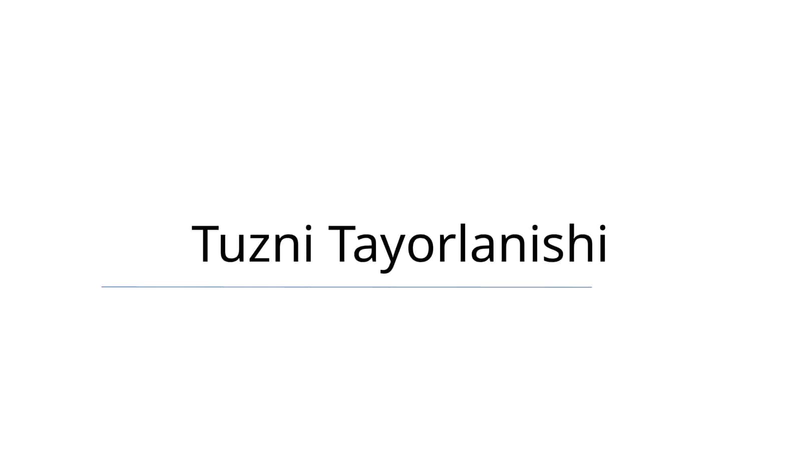 Tuzni Tayorlanishi 1