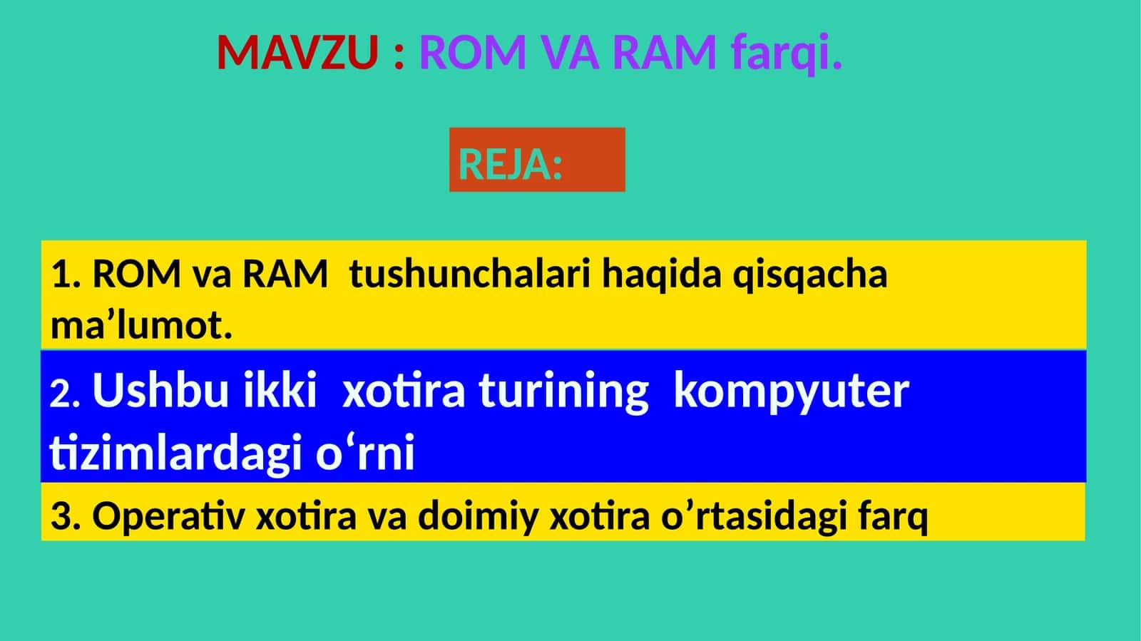 ROM va RAM farqi 1