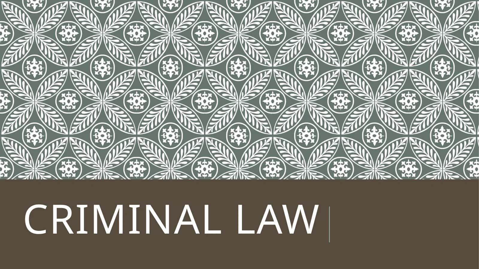 Criminal law 1