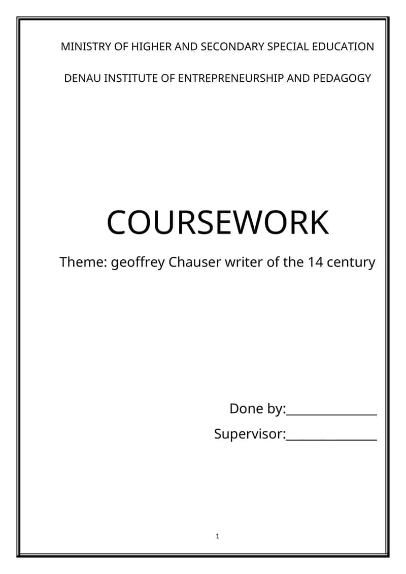 geoffrey Chauser writer of the 14 century 1