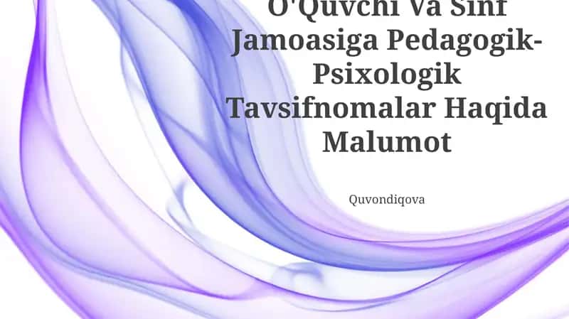 Pedagogik-Psixologik Tavsifnomalar 1