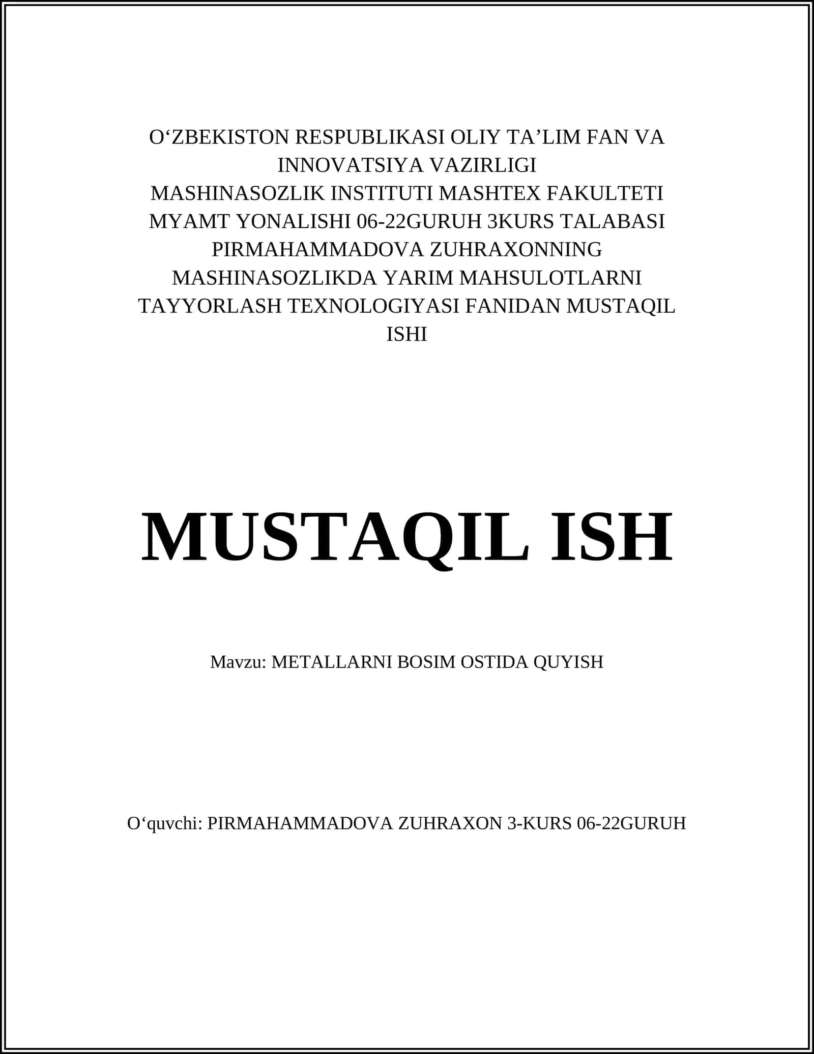 METALLARNI BOSIM OSTIDA QUYISH 1