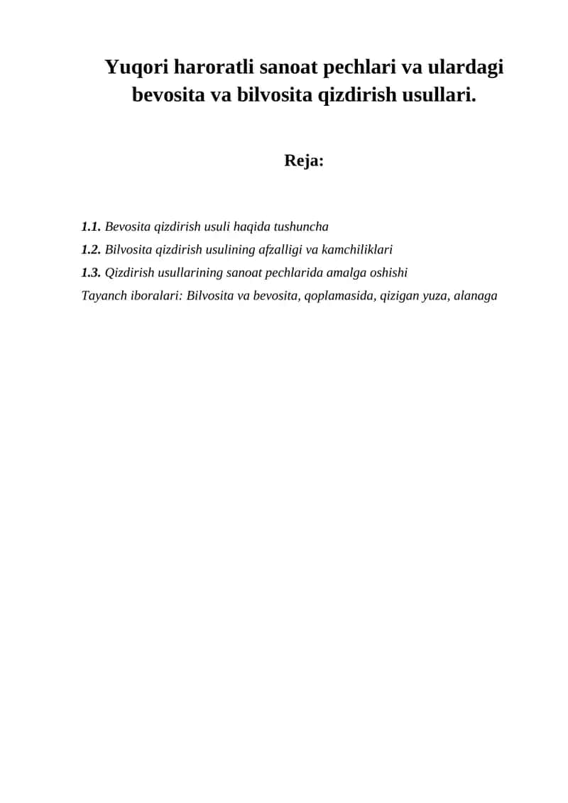 Bevosita va bilvosita qizdirish usullari 1