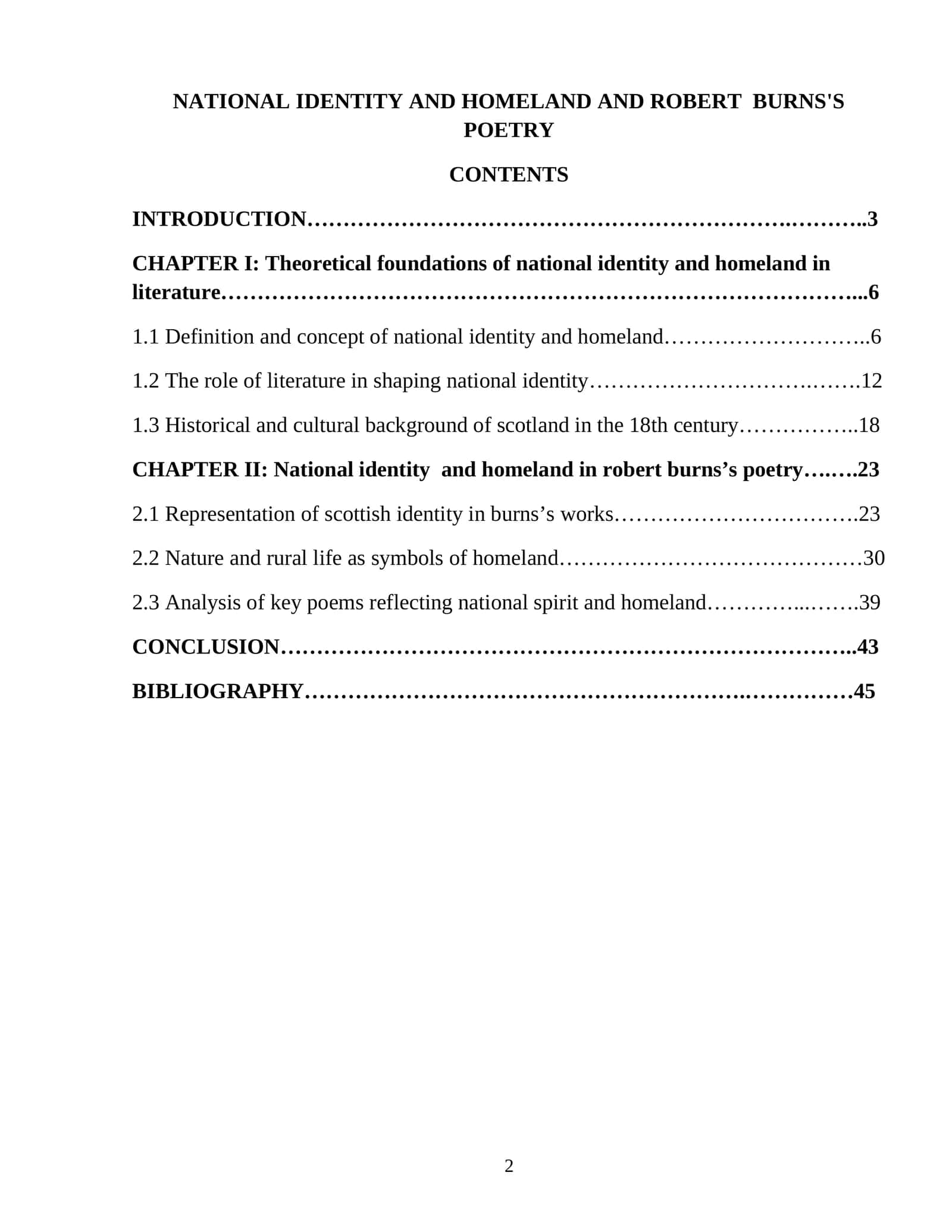 NATIONAL IDENTITY AND HOMELAND AND ROBERT BURNS'S POETRY 1