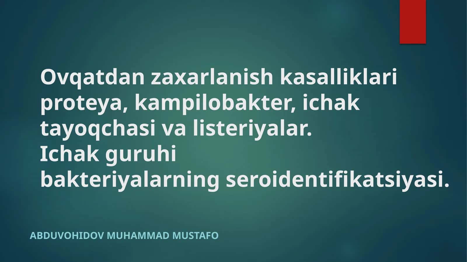 Ovqatdan zaharlanish kasalliklari 1