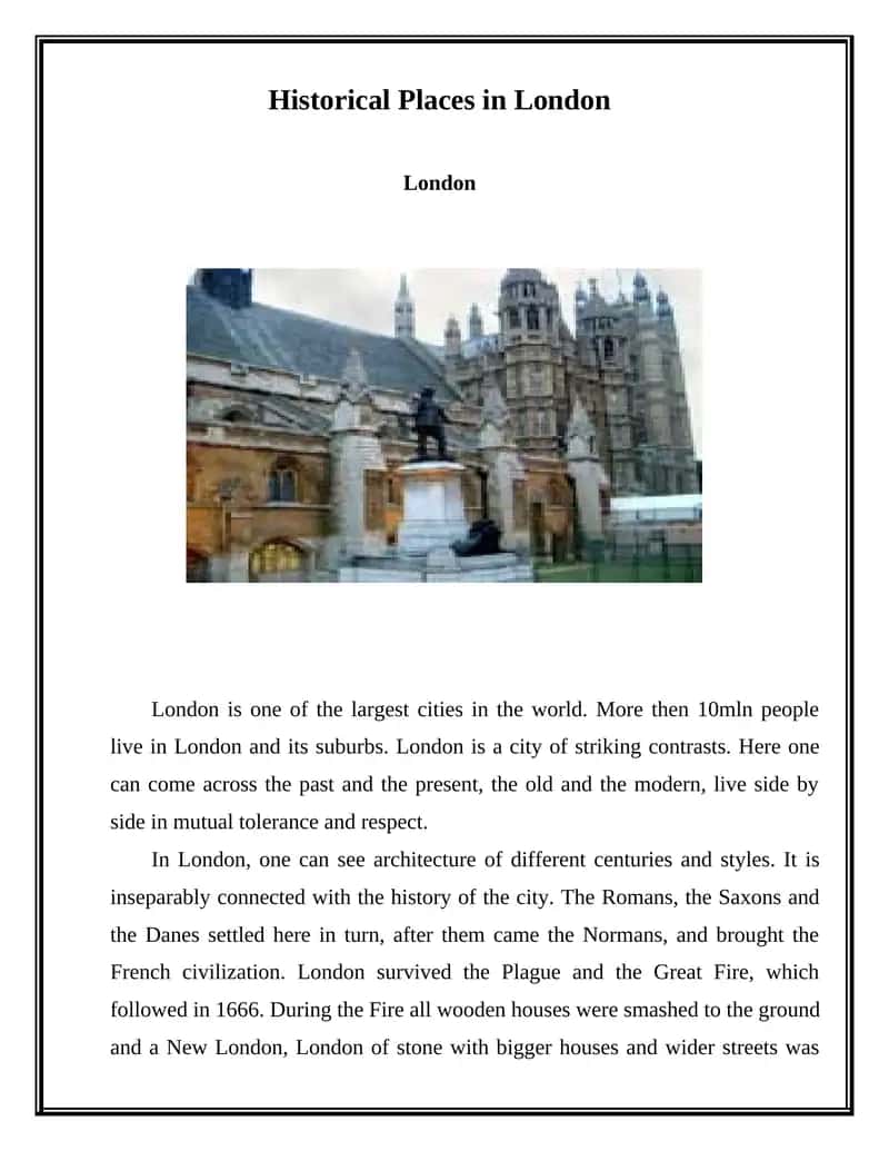 Historical Places in London 1