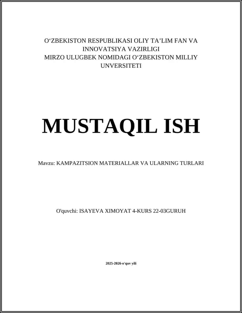 KAMPAZITSION MATERIALLAR VA ULARNING TURLARI 1