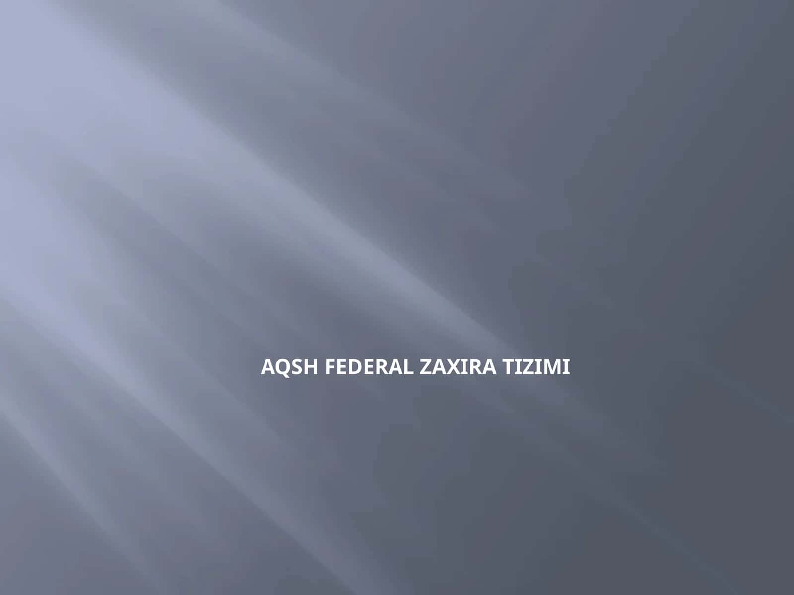 AQSH Federal ZaxiraTizimi 1