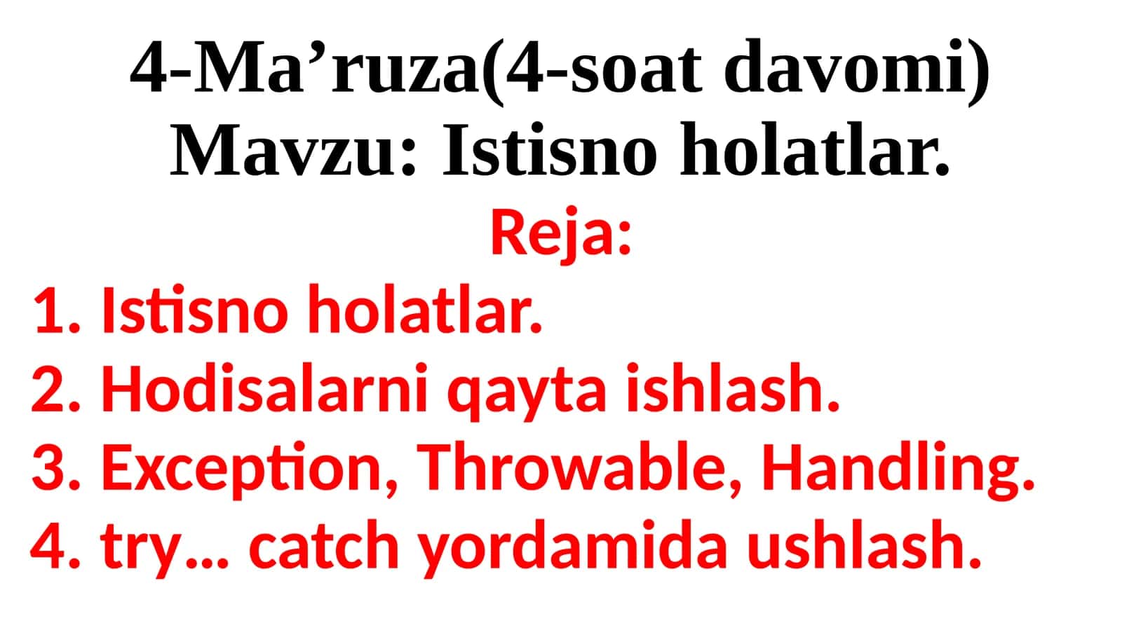 C# Istisno holatlar 1