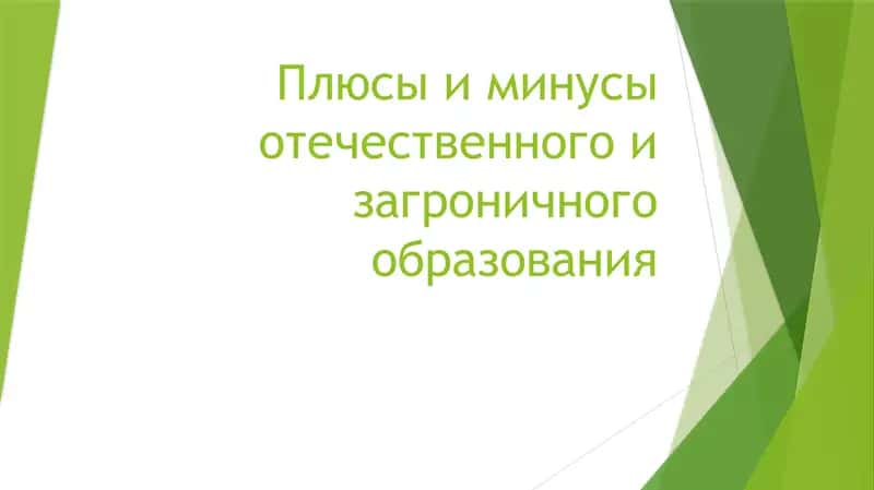 Плюсы и минусы отечественного и загроничного образования 1