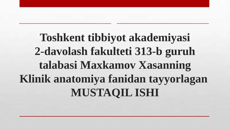 Oyoqning topografik anatomiyasi 1