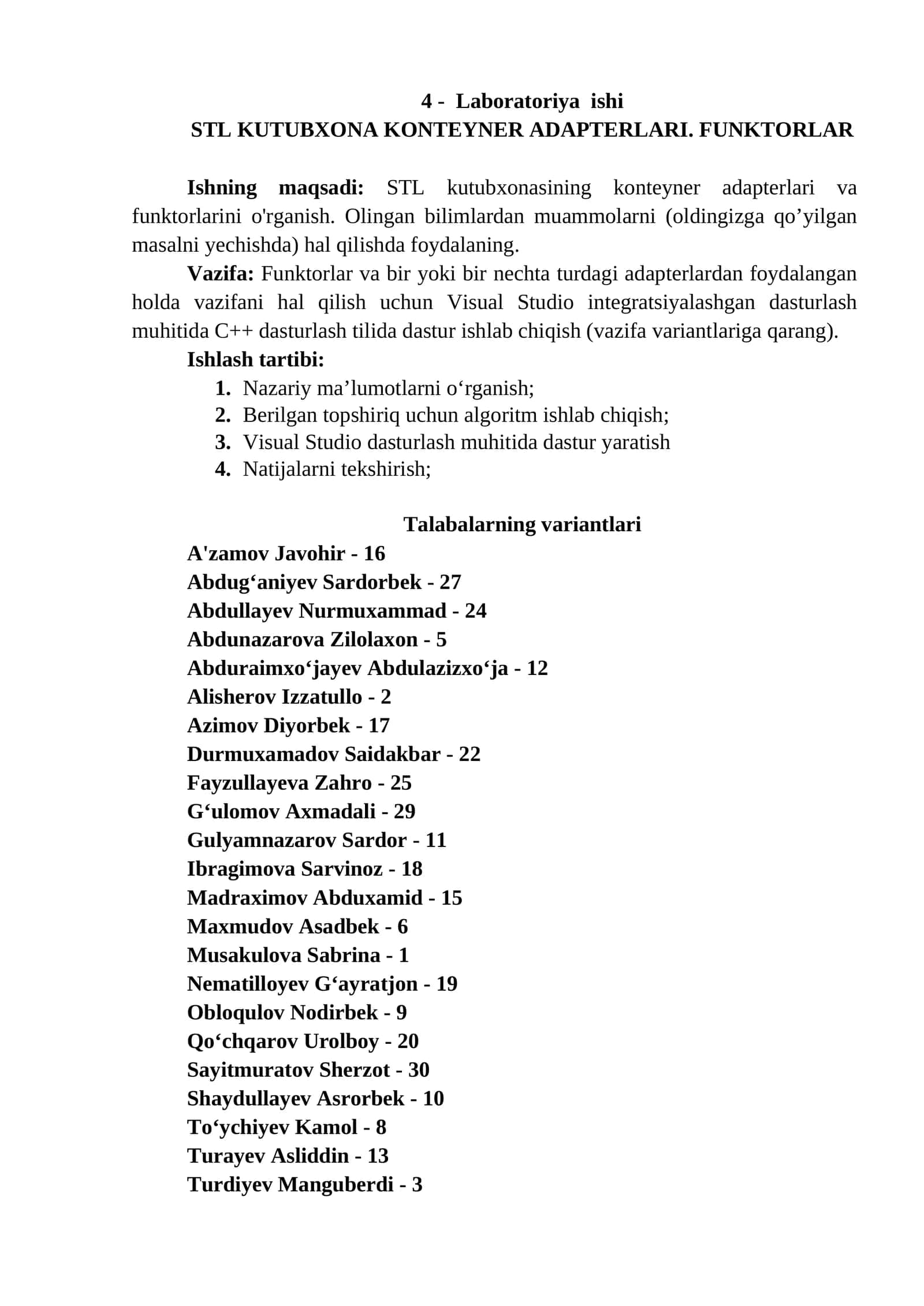 Laboratoriya ishi 1