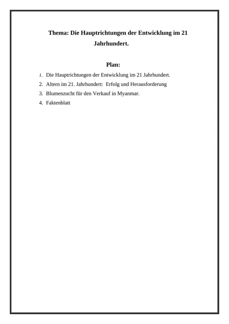 Die Hauptrichtungen der Entwicklung im 21 Jahrhundert 1