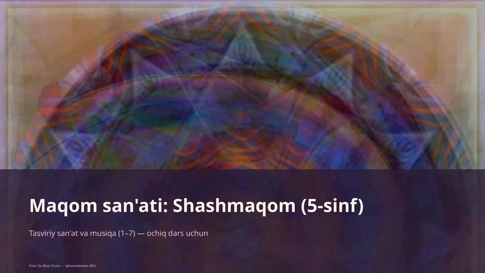 Maqom san'ati: Shashmaqom (5-sinf) 1