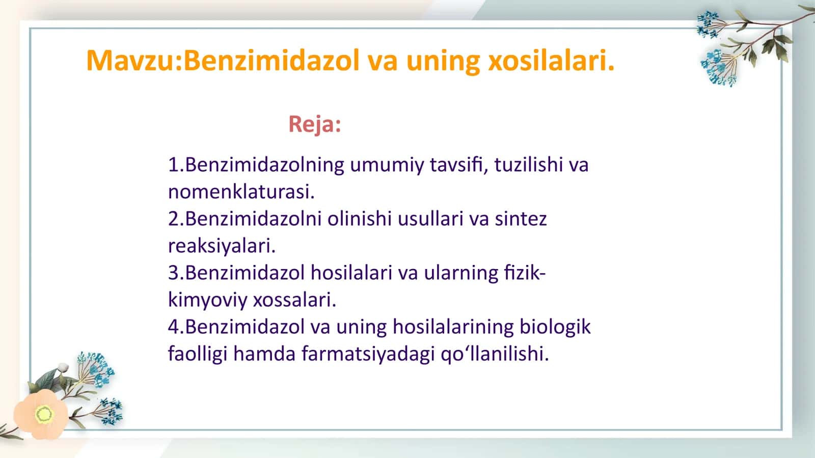 Benzimidazol Va Uning Hosilalari 1