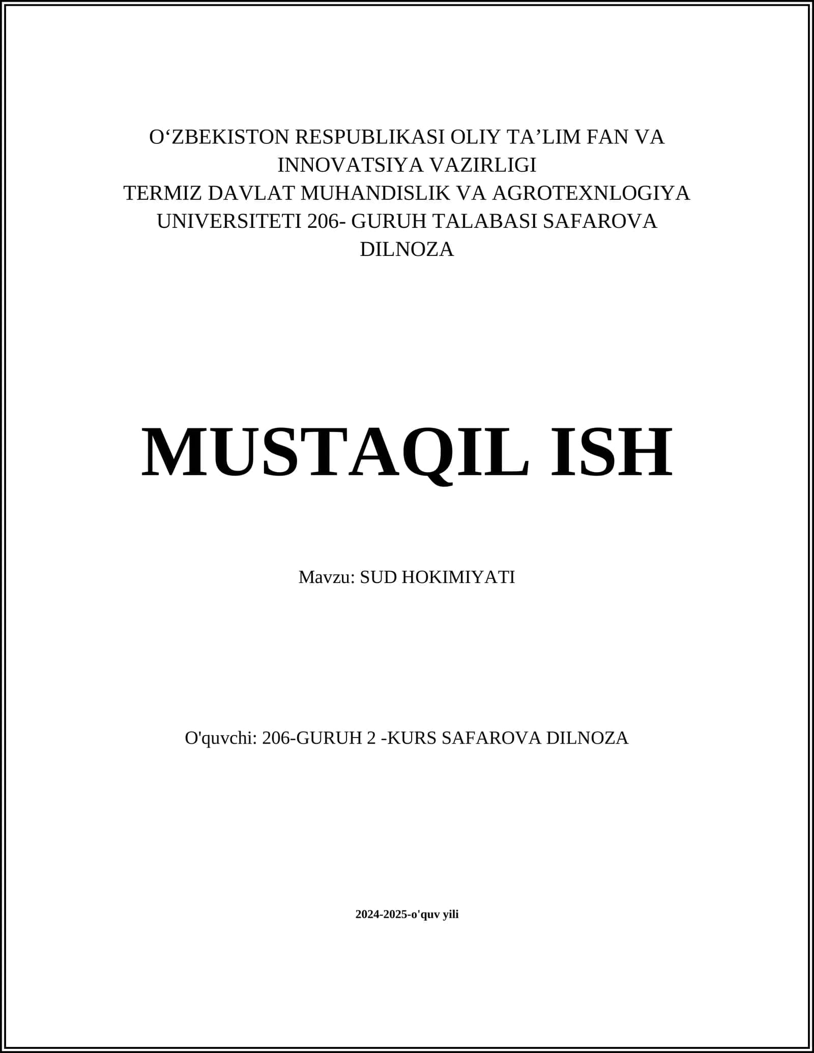 SUD HOKIMIYATI 1