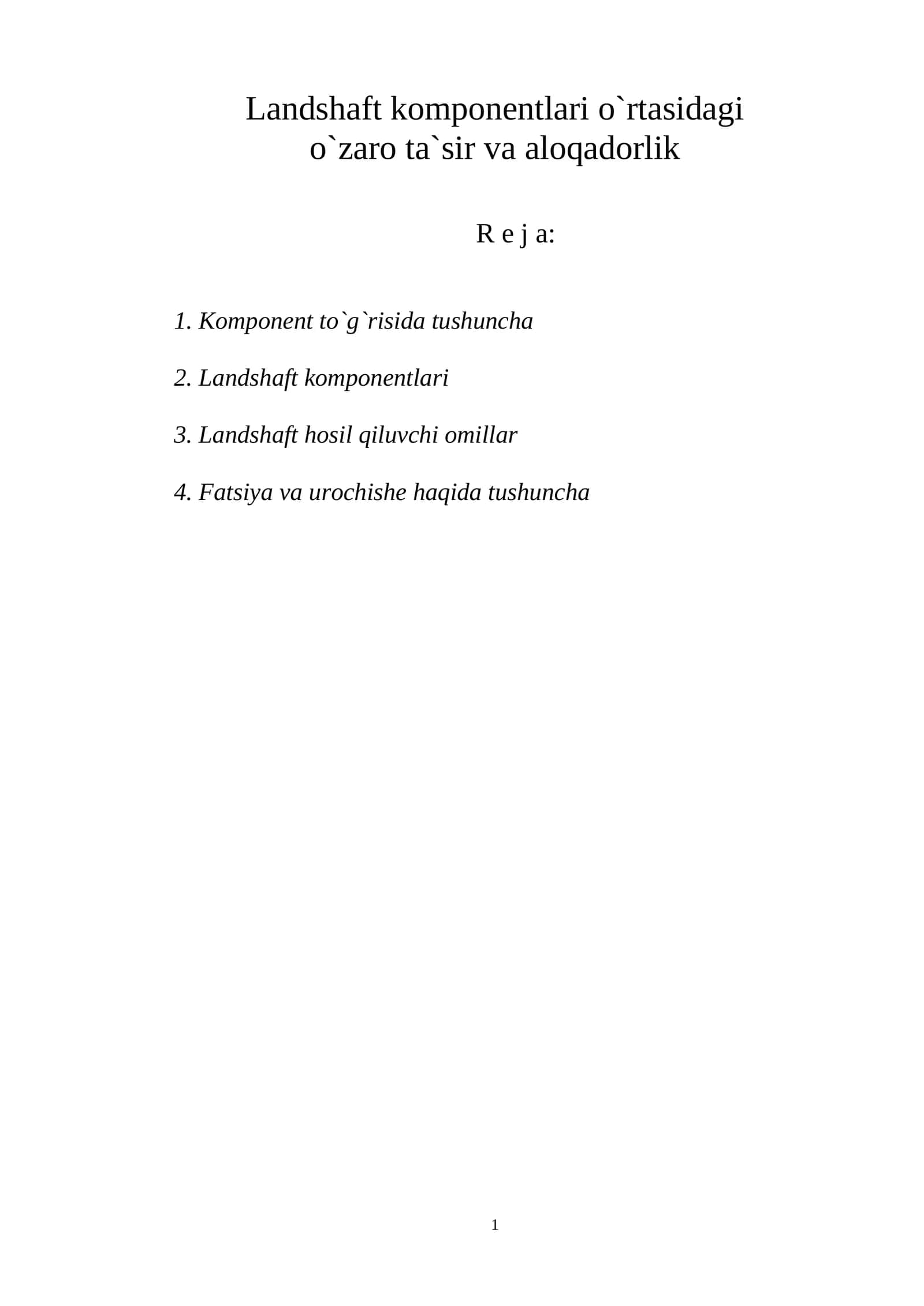 Landshaft komponentlari 1