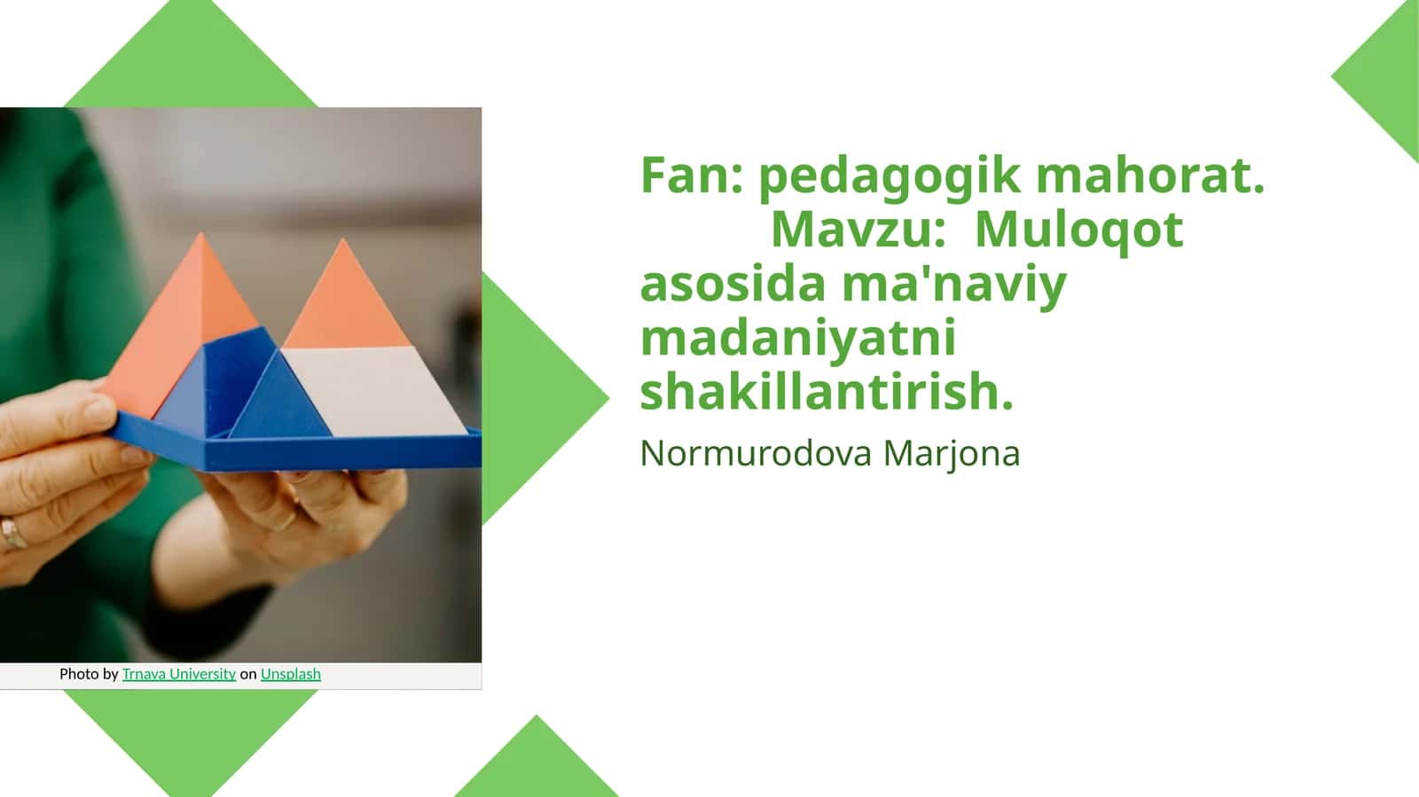 Muloqot asosida ma'naviy madaniyatni shakillantirish 1