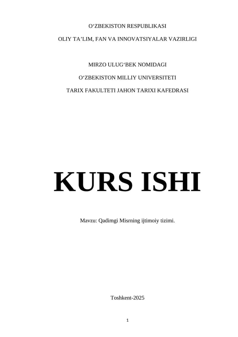 Qadimgi Misrning ijtimoiy tizimi 1