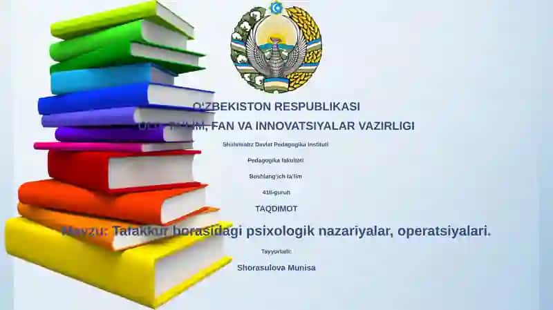 Tafakkur borasidagi psixologik nazariyalar va operatsiyalari