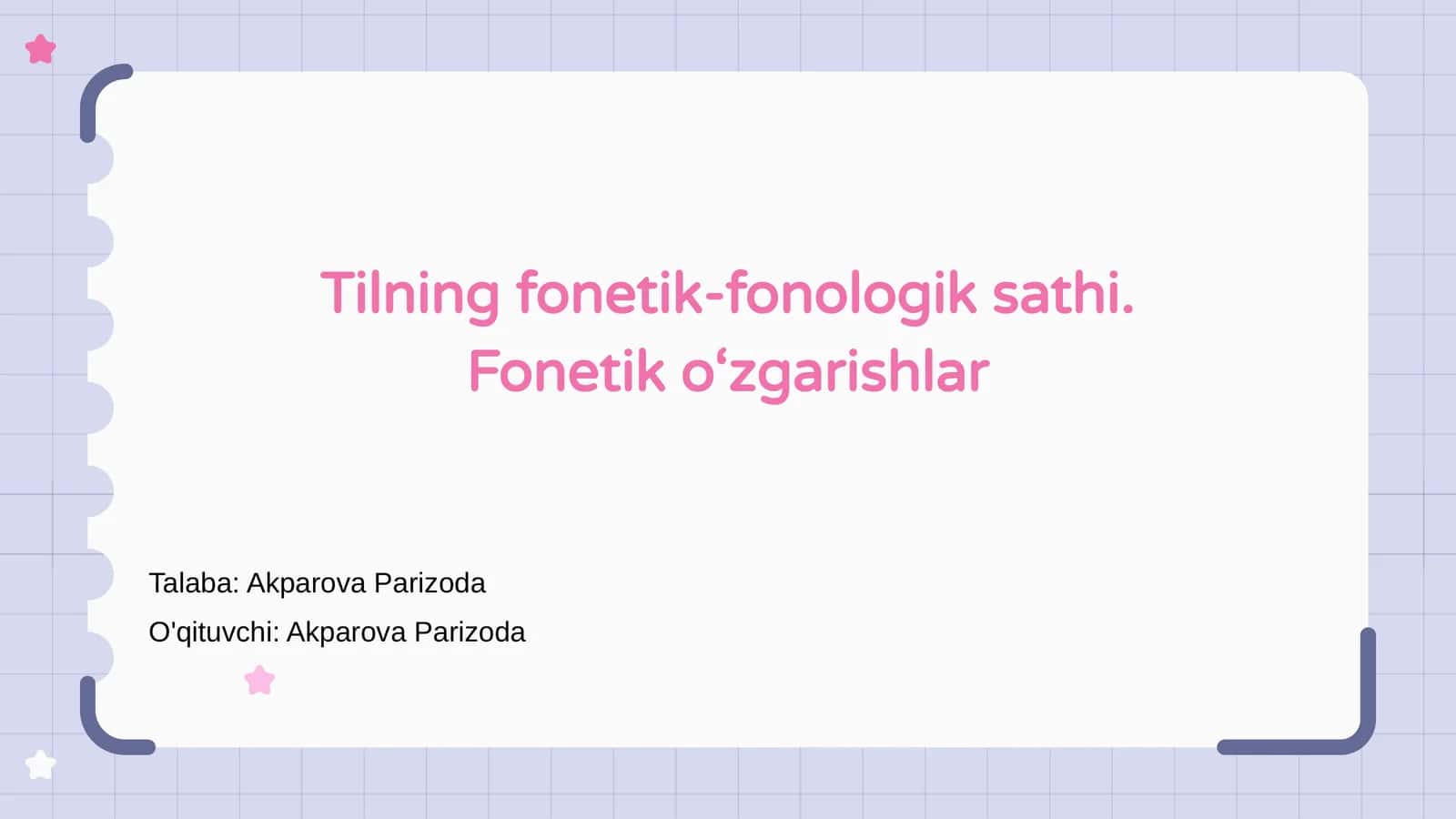 Tilning fonetik-fonologik sathi 1