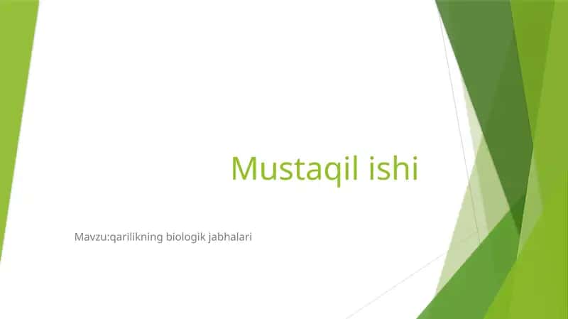 qarilikning biologik jabhalari 1