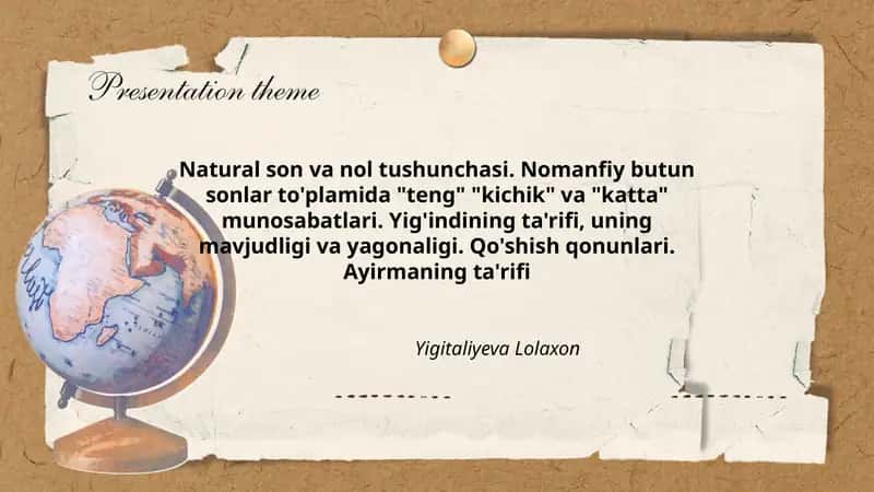 Natural son va nol tushunchasi 1