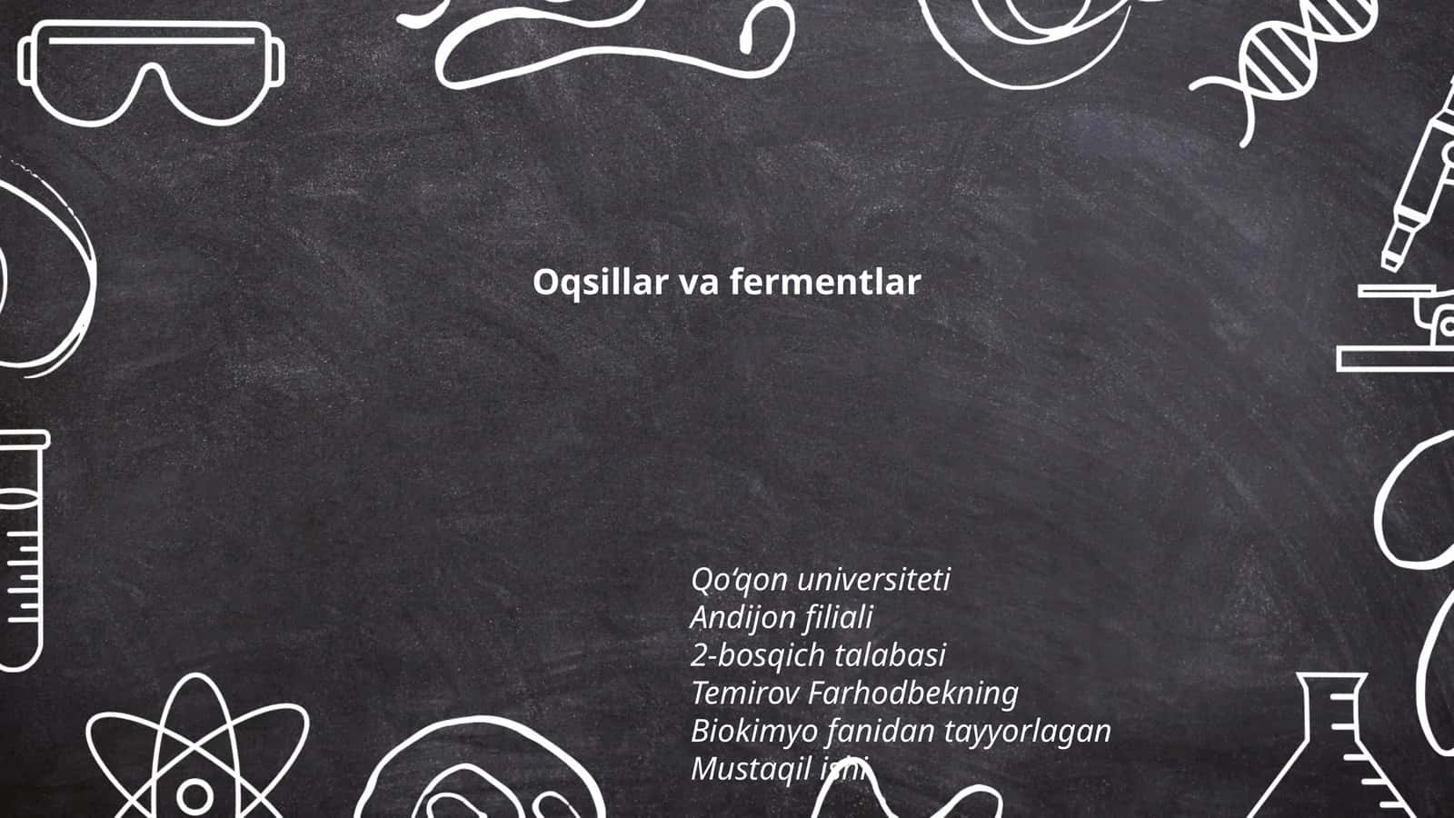 Biokimyo fanidan mustaqil ish 1