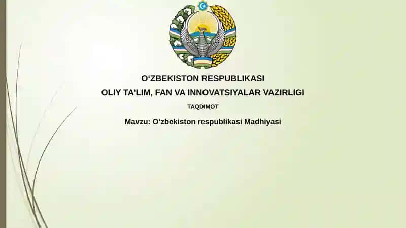 O'zbekiston Respublikasi Madhiyasi