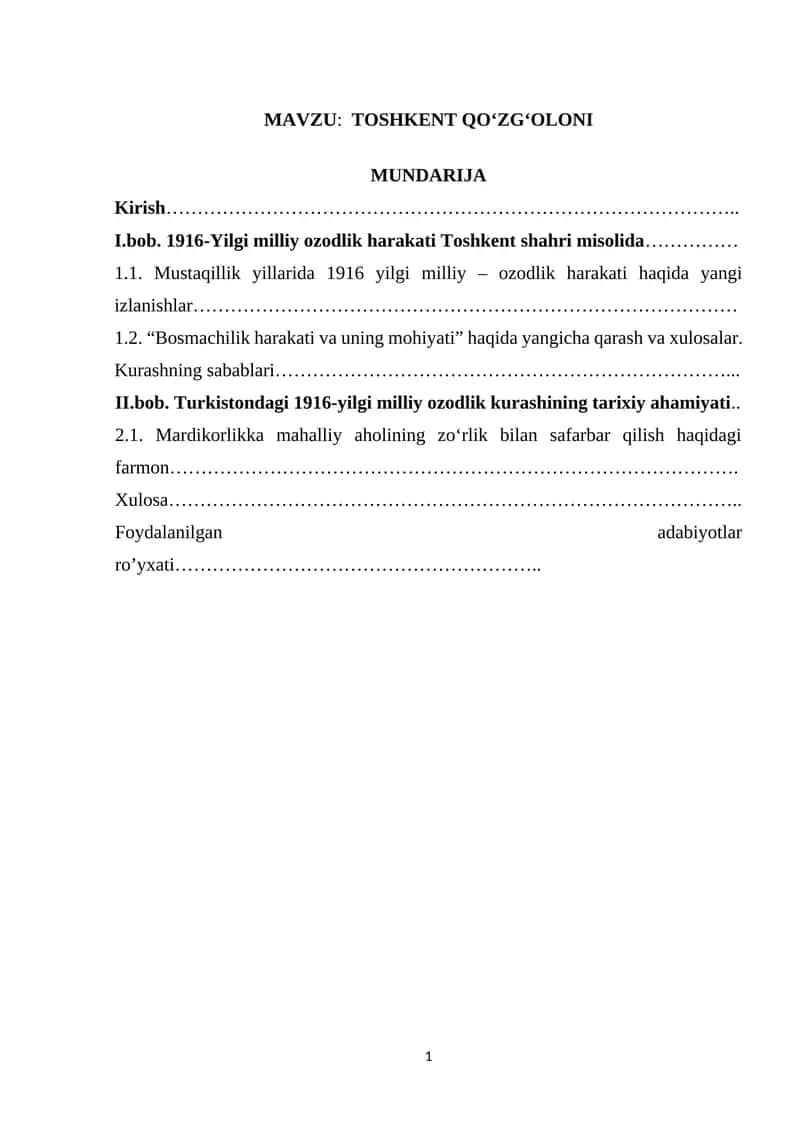 TOSHKENT QO‘ZG‘OLONI 1