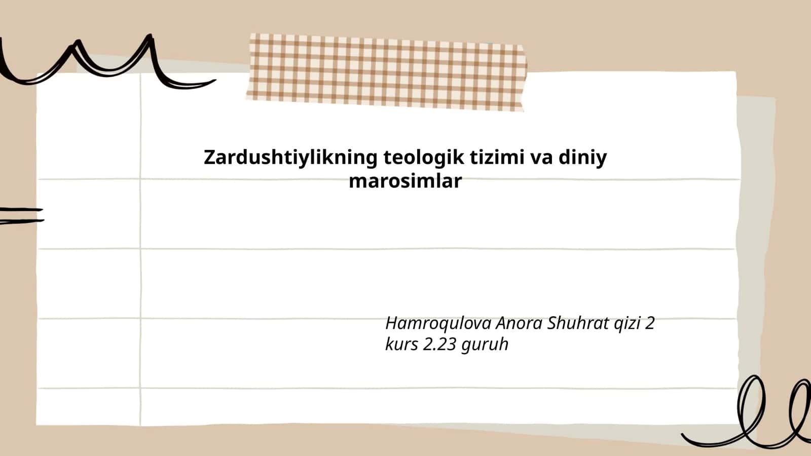 Zardushtiylikning teologik tizimi va diniy marosimlar 1