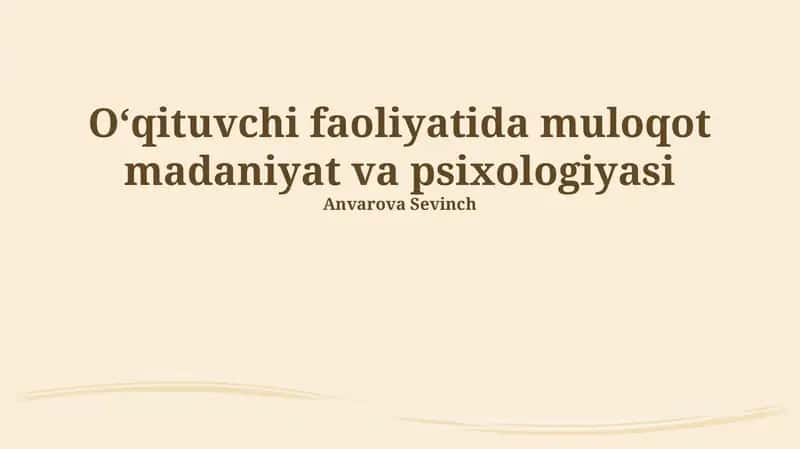 Sinfdagi Muloqotning Turlari 1