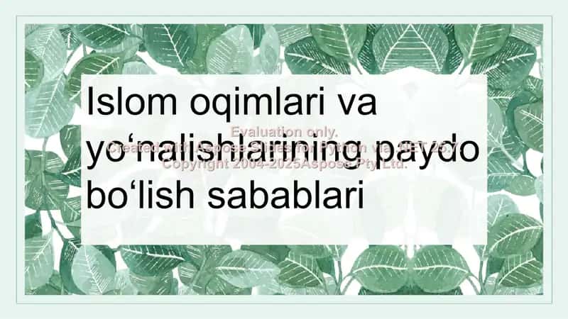 Islom oqimlari va yoʻnalishlarining paydo boʻlish sabablari 1