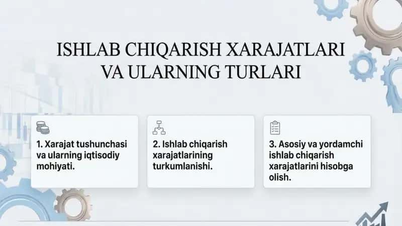 ishlab chiqarish xarajatlari va ularning turlari 1