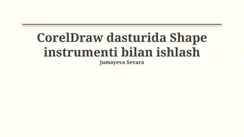 CorelDraw Shape instrumenti