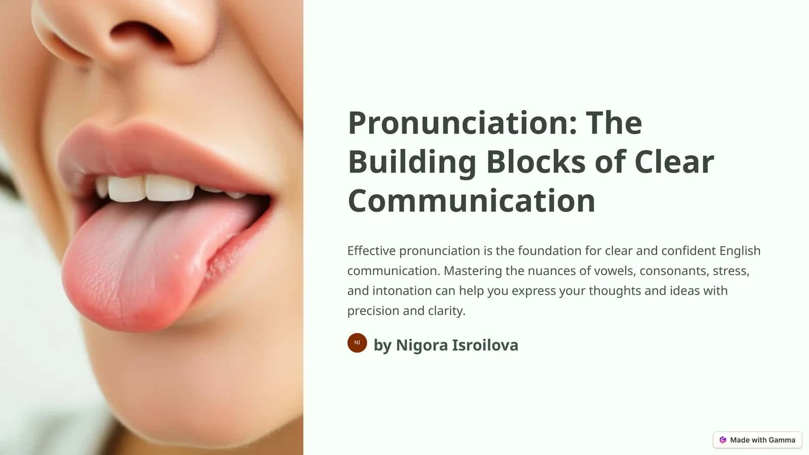 Pronunciation: The Building Blocks of Clear Communication 1