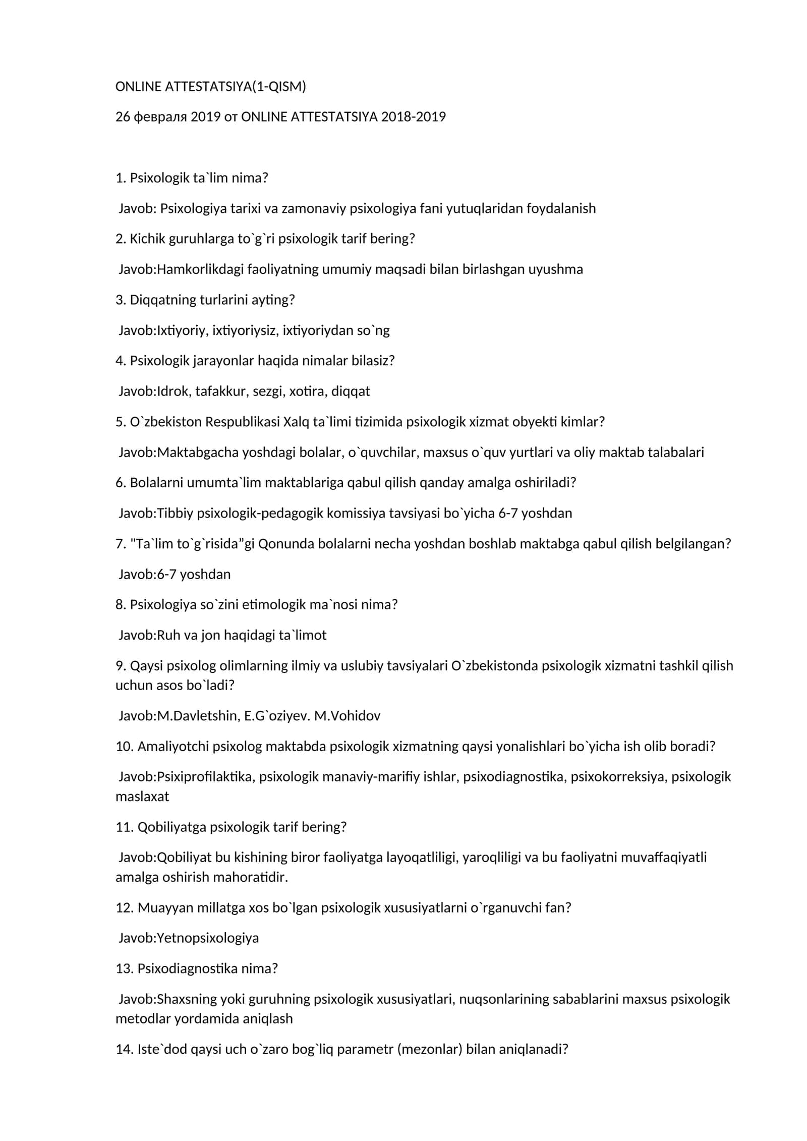 Psixologiya atestatsiya savollari 2 qism 1