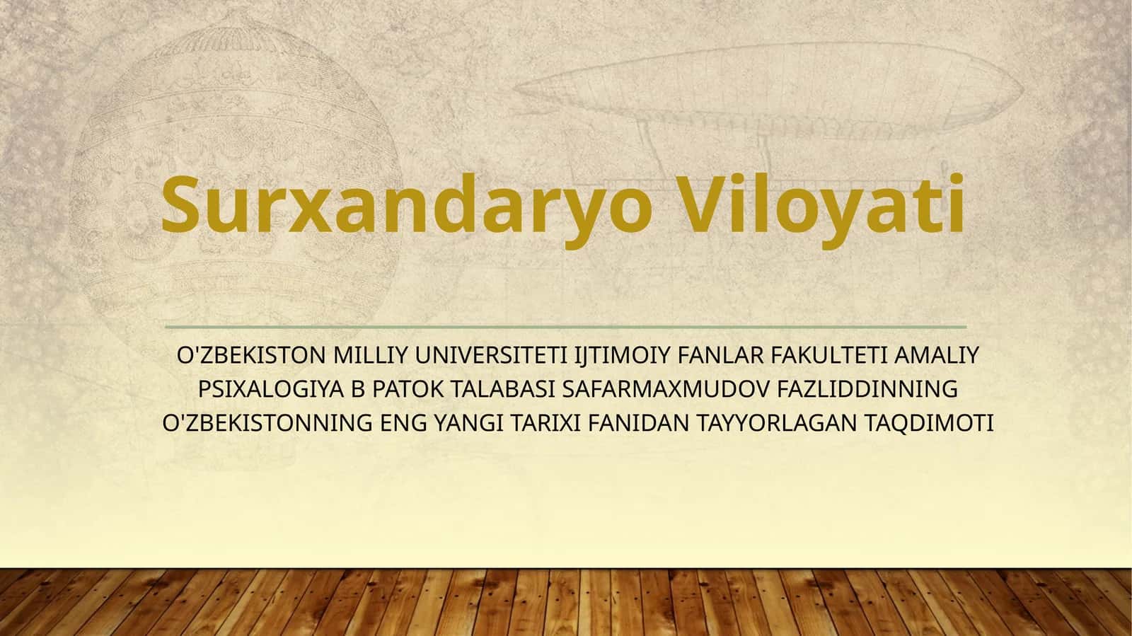 O'zbekistonning eng yangi tarix fanidan tayyorlagan taqdimoti 1
