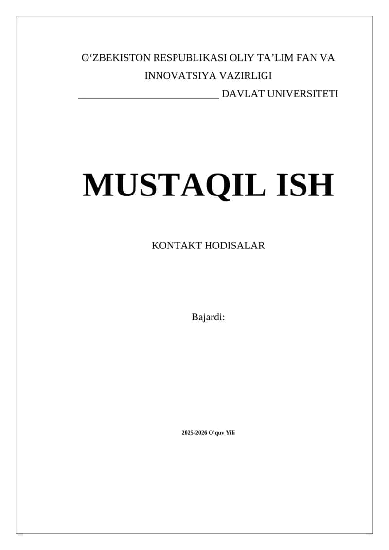 Kontakt hodisalar 1