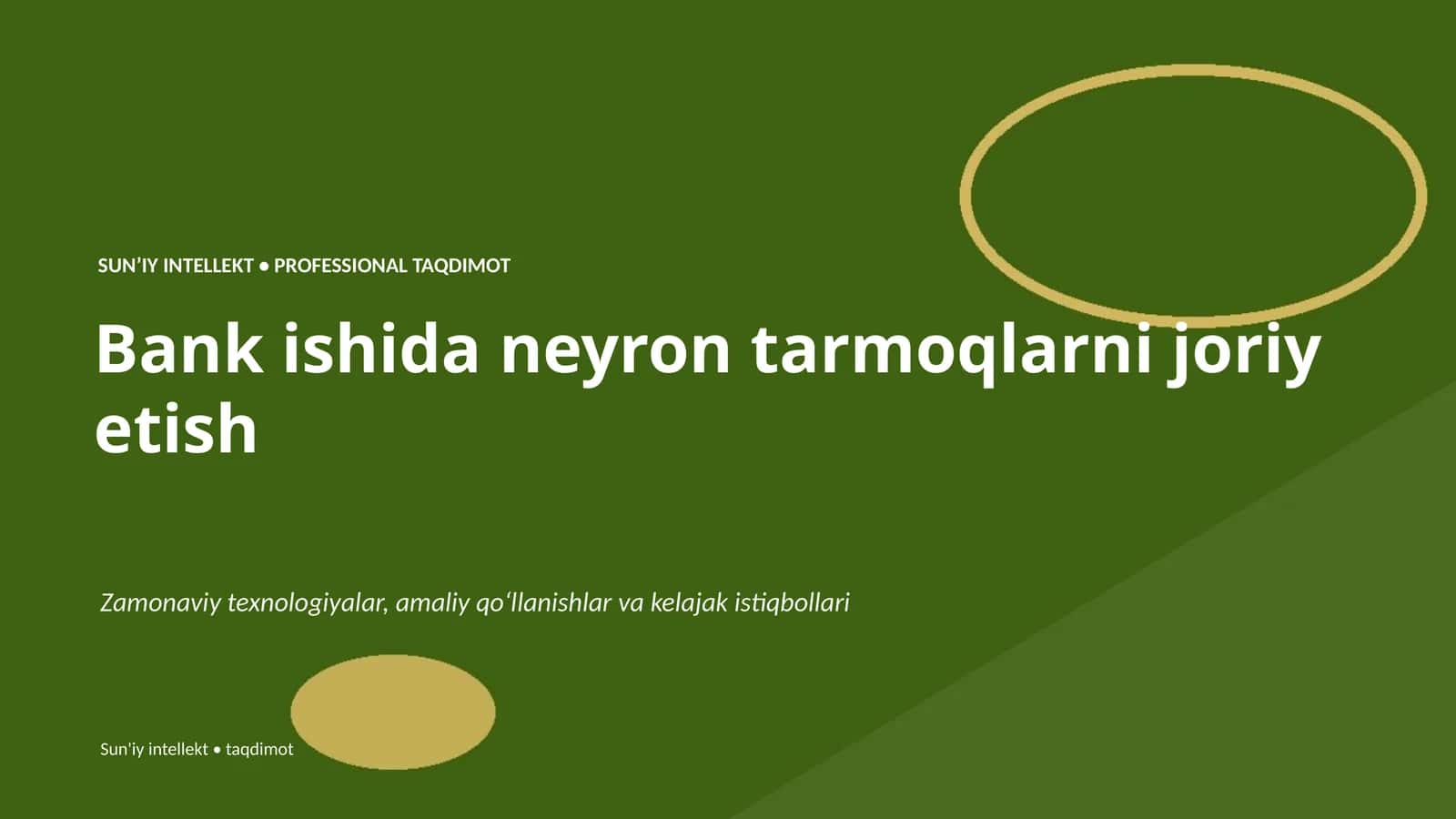 Bank ishida neyron tarmoqlarni joriy etish 1