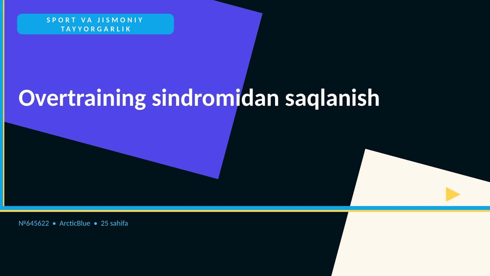 Overtraining sindromidan saqlanish 1