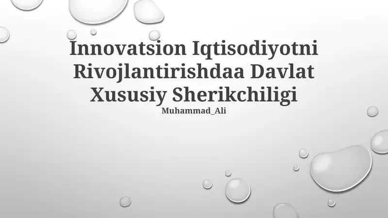 Davlat-xususiy sheriklik (PPP) 1