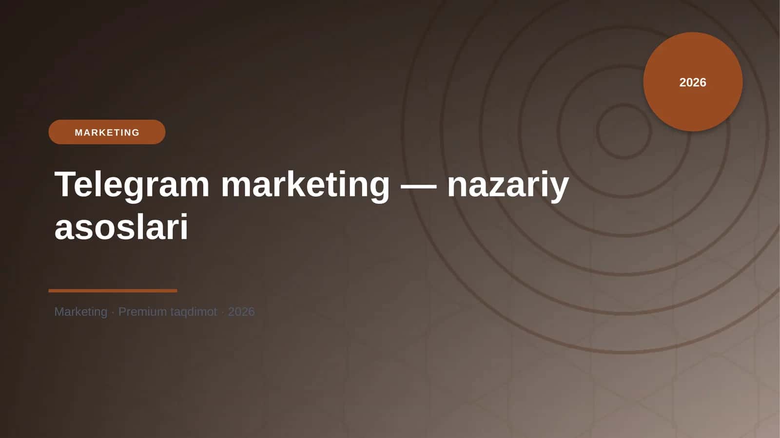 Telegram marketing — nazariy asoslari 1