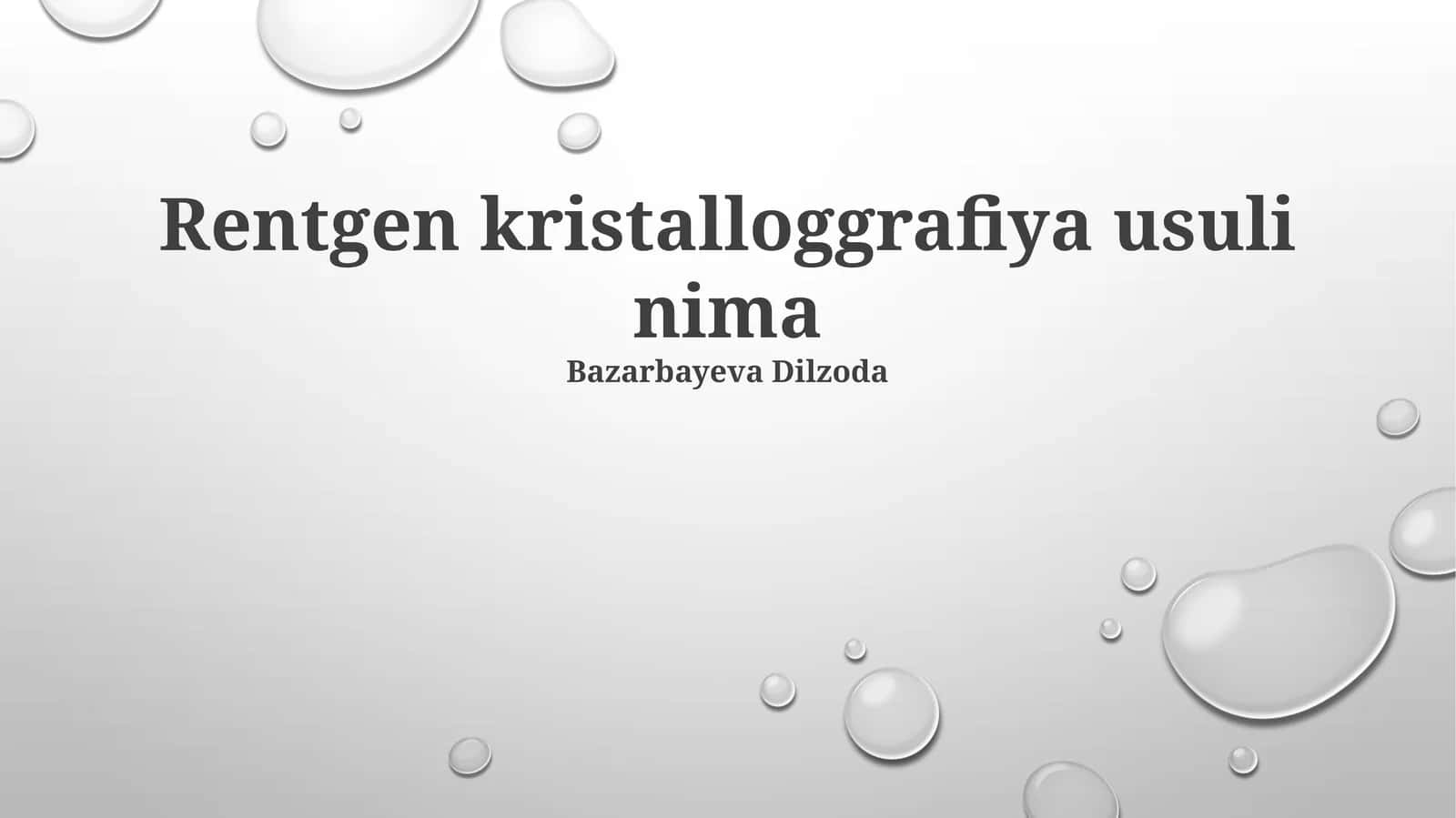 Rentgen kristalloggrafiya usuli nima 1