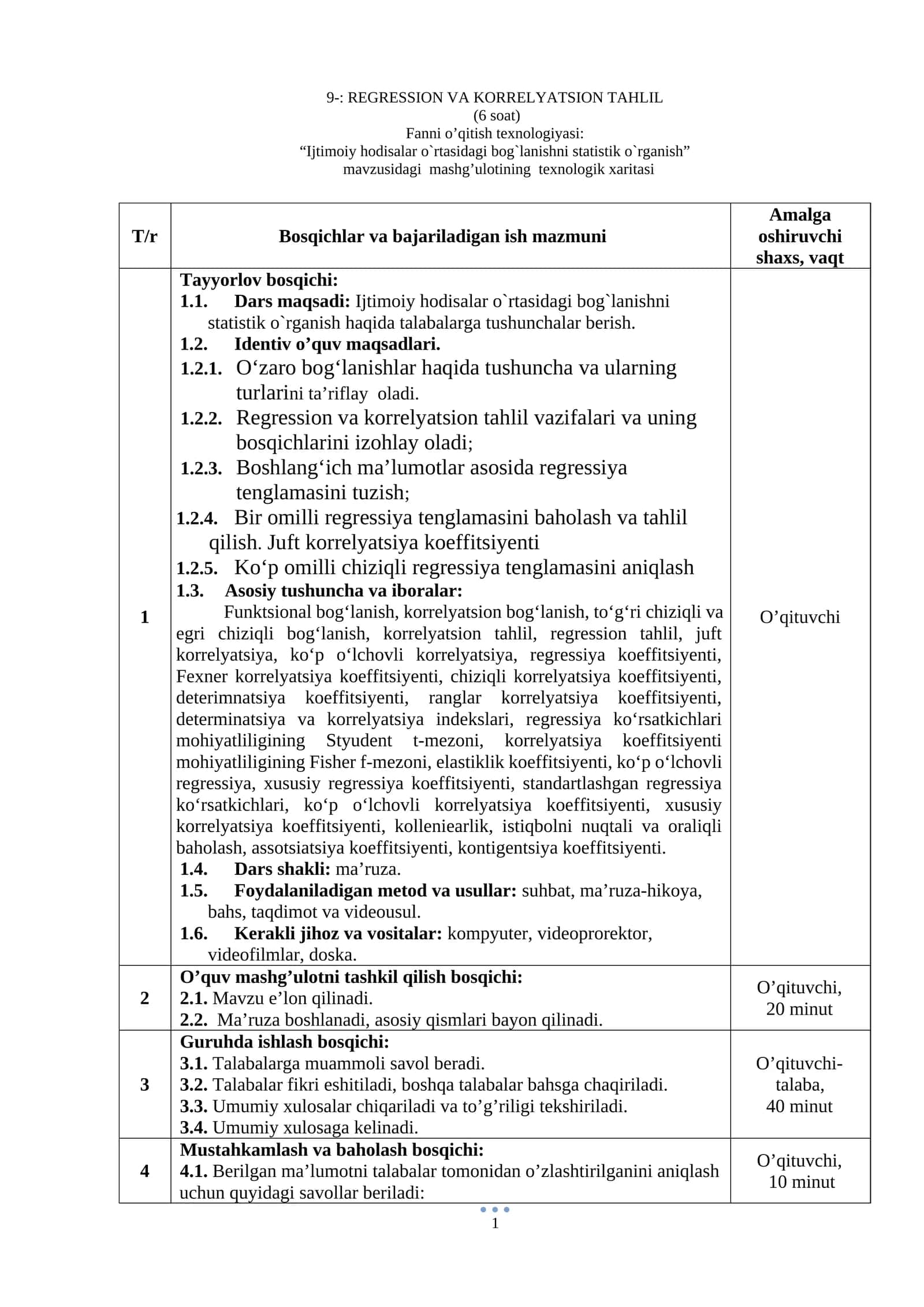 REGRESSION VA KORRELYATSION TAHLIL 1