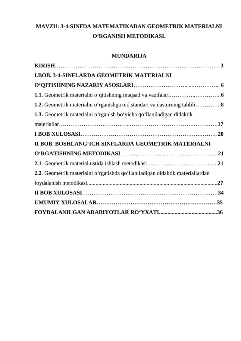 3-4-SINFDA MATEMATIKADAN GEOMETRIK MATERIALNI O‘RGANISH METODIKASI 1