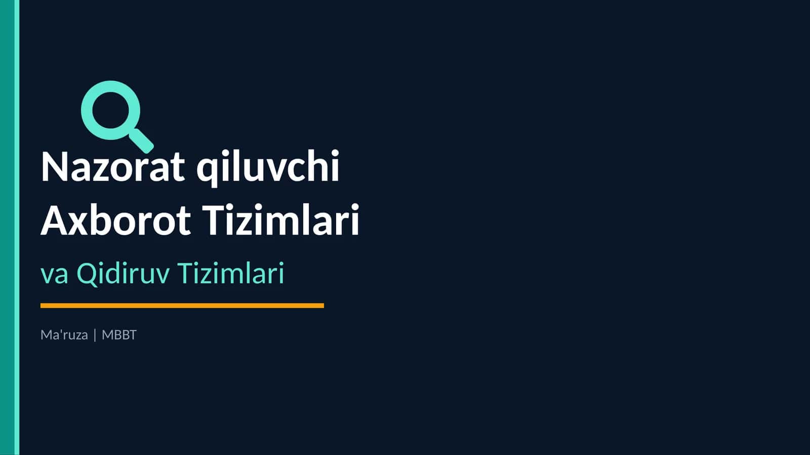 Nazorat qiluvchi axborot tizimlari 1
