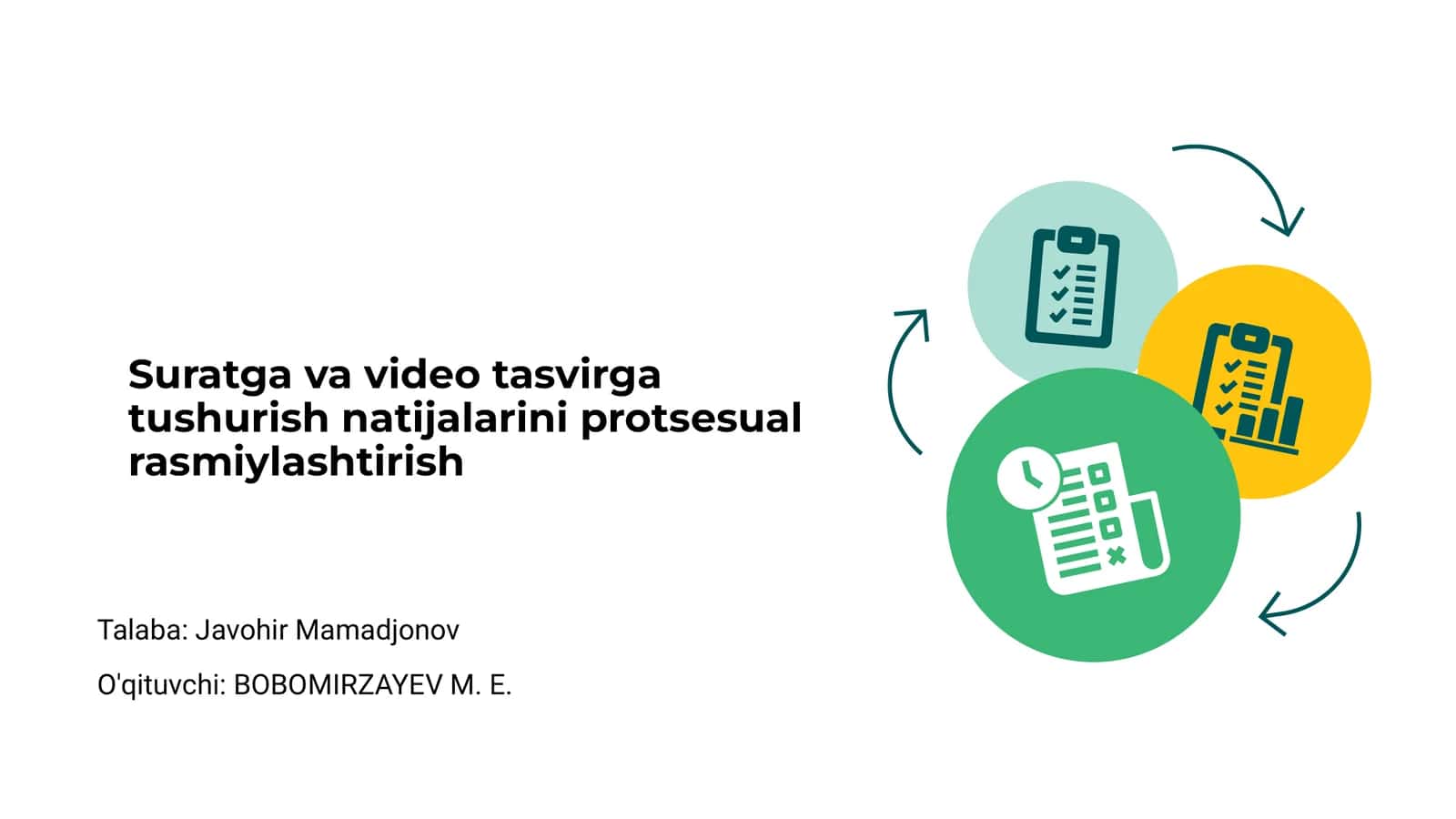 Suratga va video tasvirga tushurish natijalarini protsesual rasmiylashtirish 1