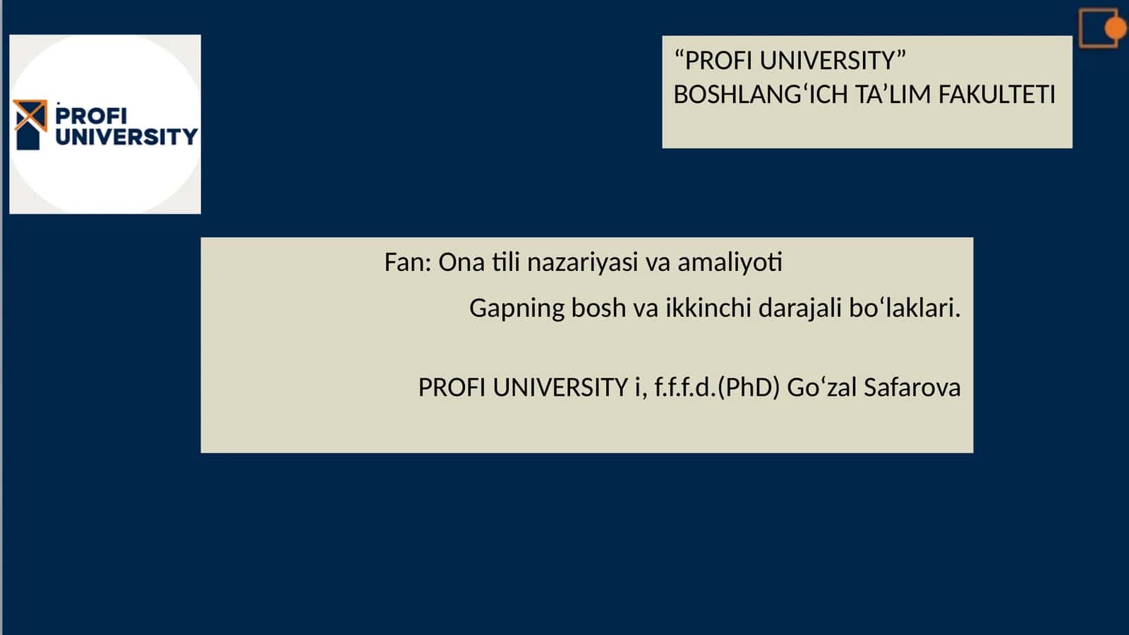 Gapning bosh va ikkinchi darajali bo‘laklari 1
